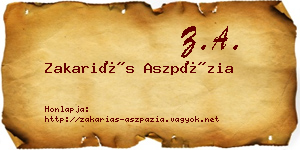 Zakariás Aszpázia névjegykártya